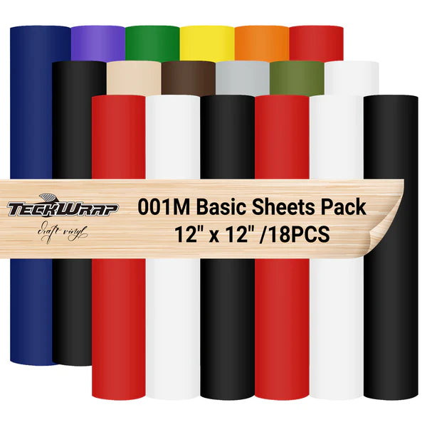 001M Matte Basic Colour Sheets Pack (18 PCS) - TeckWrap