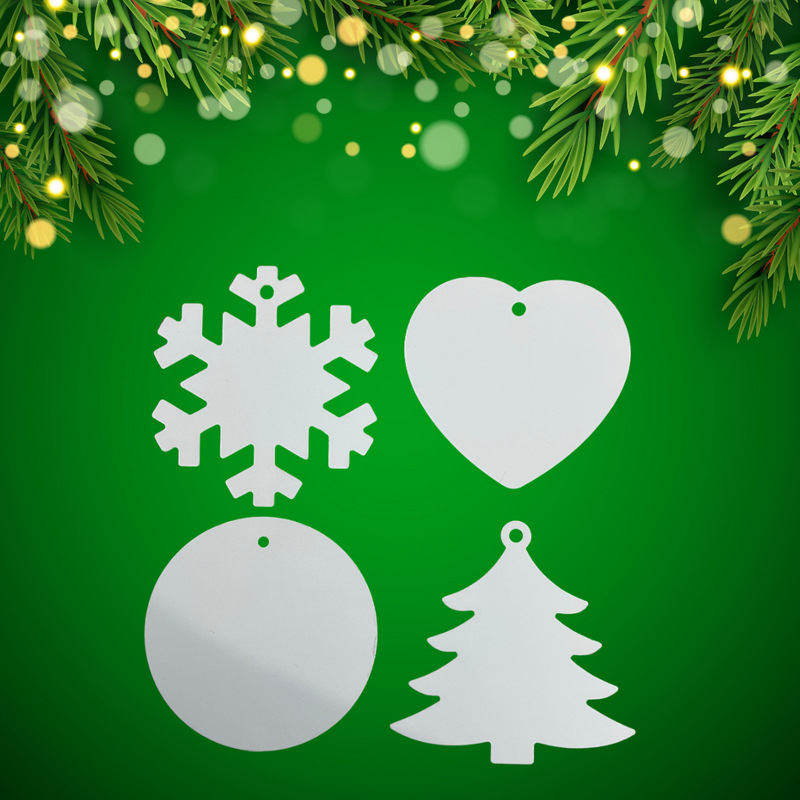 Christmas Ornament Plain - Metal Sublimation Blank