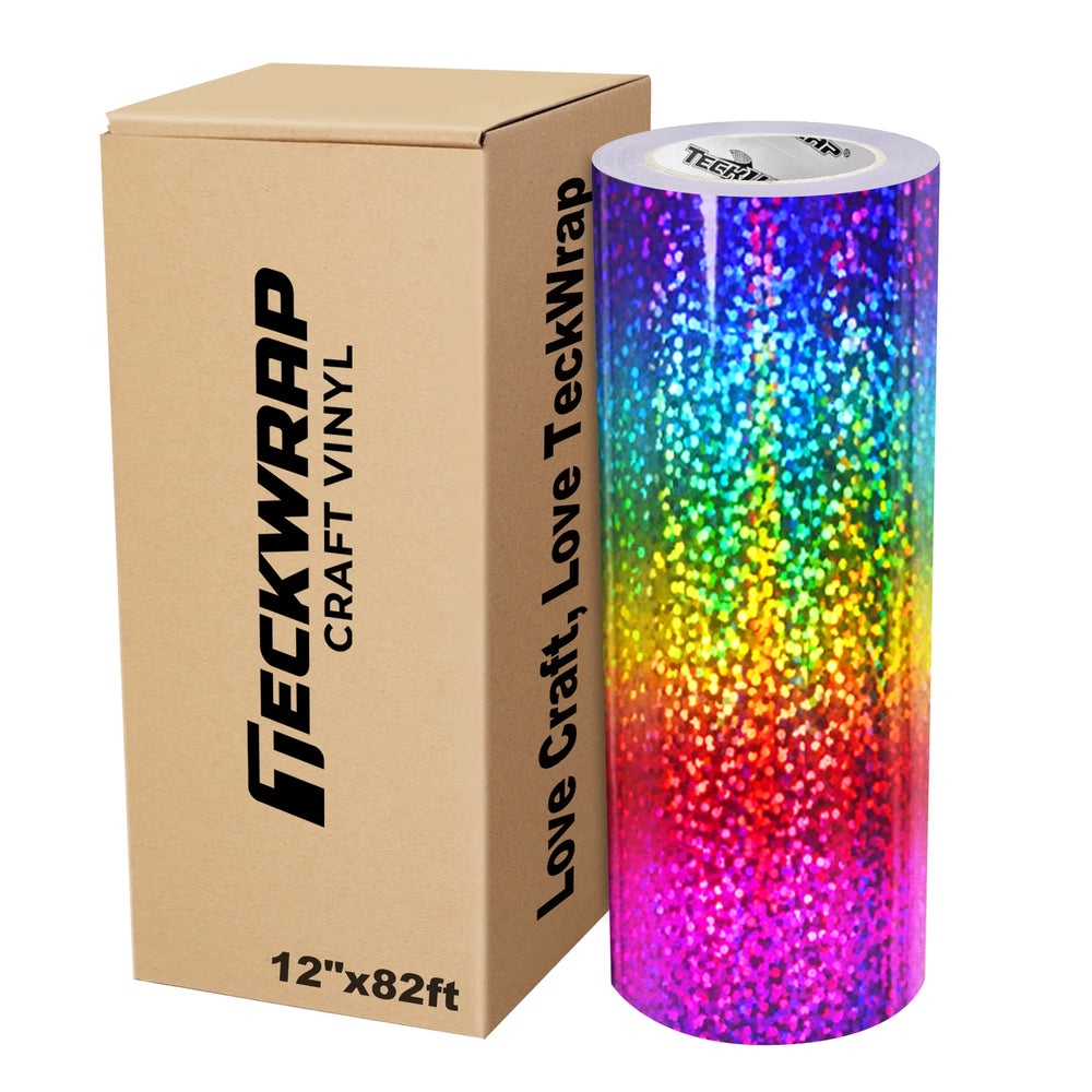 Rainbow Sparkle Holographic - TeckWrap Permanent Adhesive Vinyl