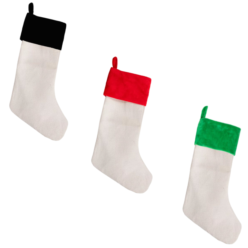 Faux Fur Top Christmas Stockings - Sublimation Blank