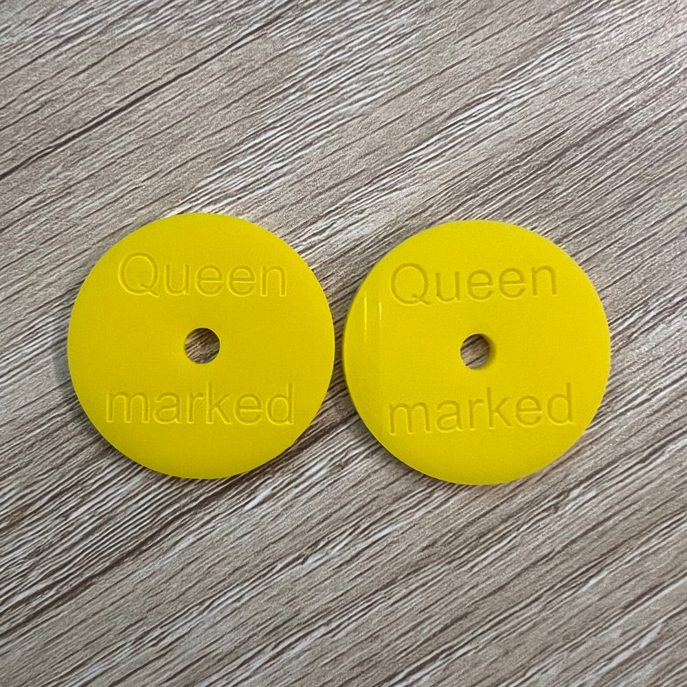 “Queen marked” Beehive Discs – Yellow Acrylic Qty-16 (30mm)