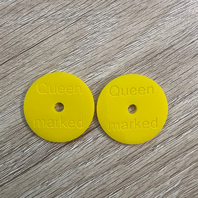 “Queen marked” Beehive Discs – Yellow Acrylic Qty-16 (30mm)