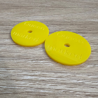 “Queen marked” Beehive Discs – Yellow Acrylic Qty-16 (30mm)