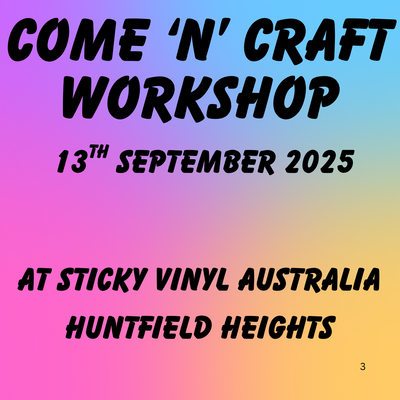 Saturday 13th September 2025: Come 'n' Craft Workshop