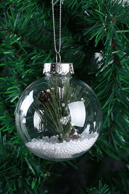 10cm Acrylic Fillable Baubles (Twin Pack) - Blank