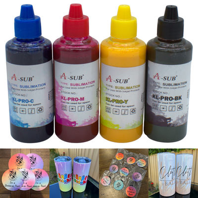 Koala A-SUB Pro Grade Sublimation Ink - C M Y K 4 Pack