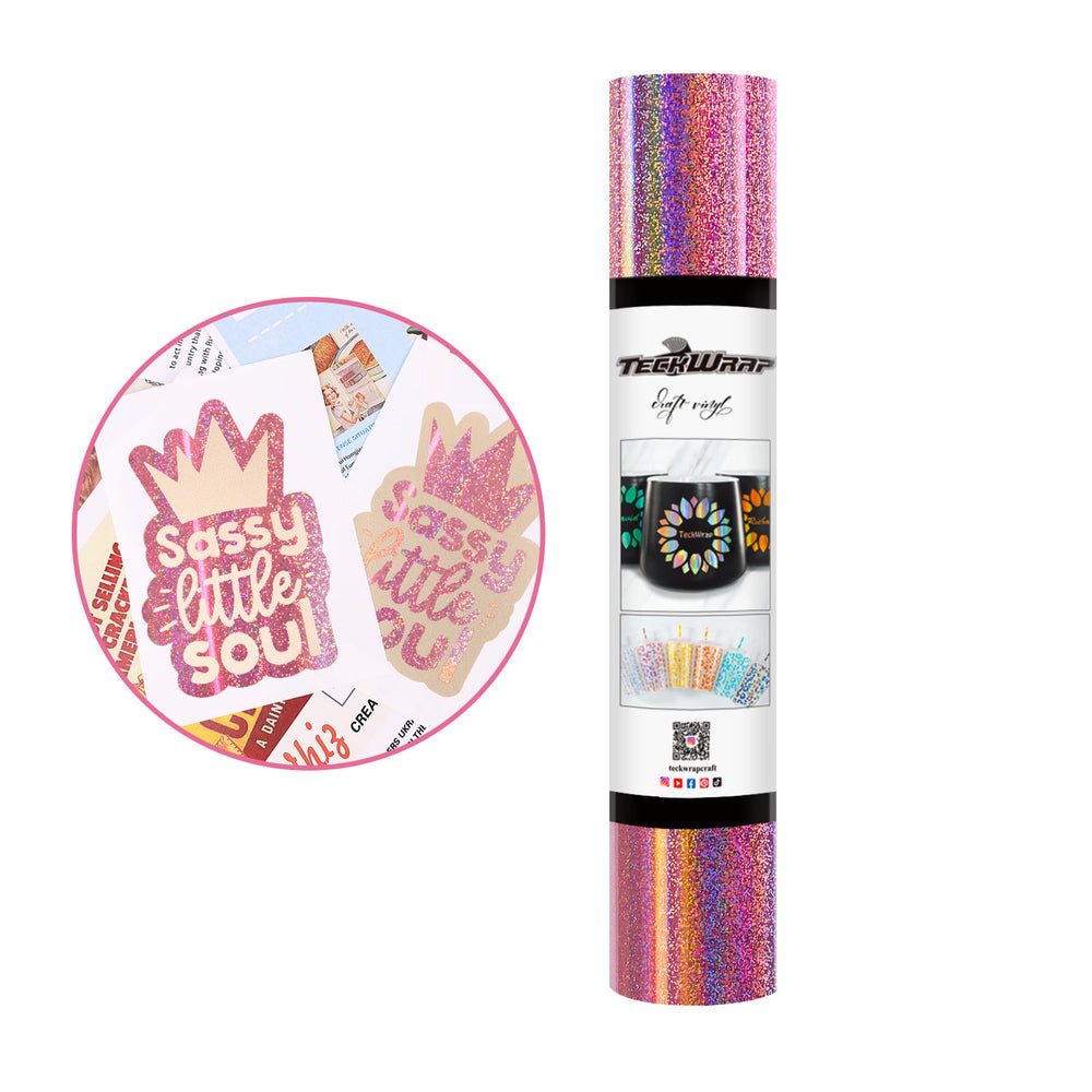 Glitter Mermaid 1.52m Roll - TeckWrap Permanent Adhesive Vinyl