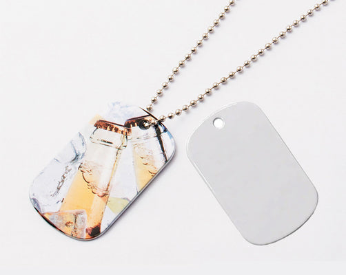 Dog Tag Aluminium Blank with Ball Chain - Sublimation