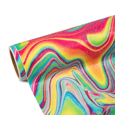 Brushed Rainbow Patterned - Permanent Adhesive Vinyl