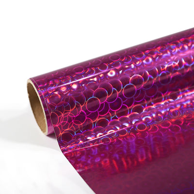 Bubble Holographic - Permanent Adhesive Vinyl - Pink