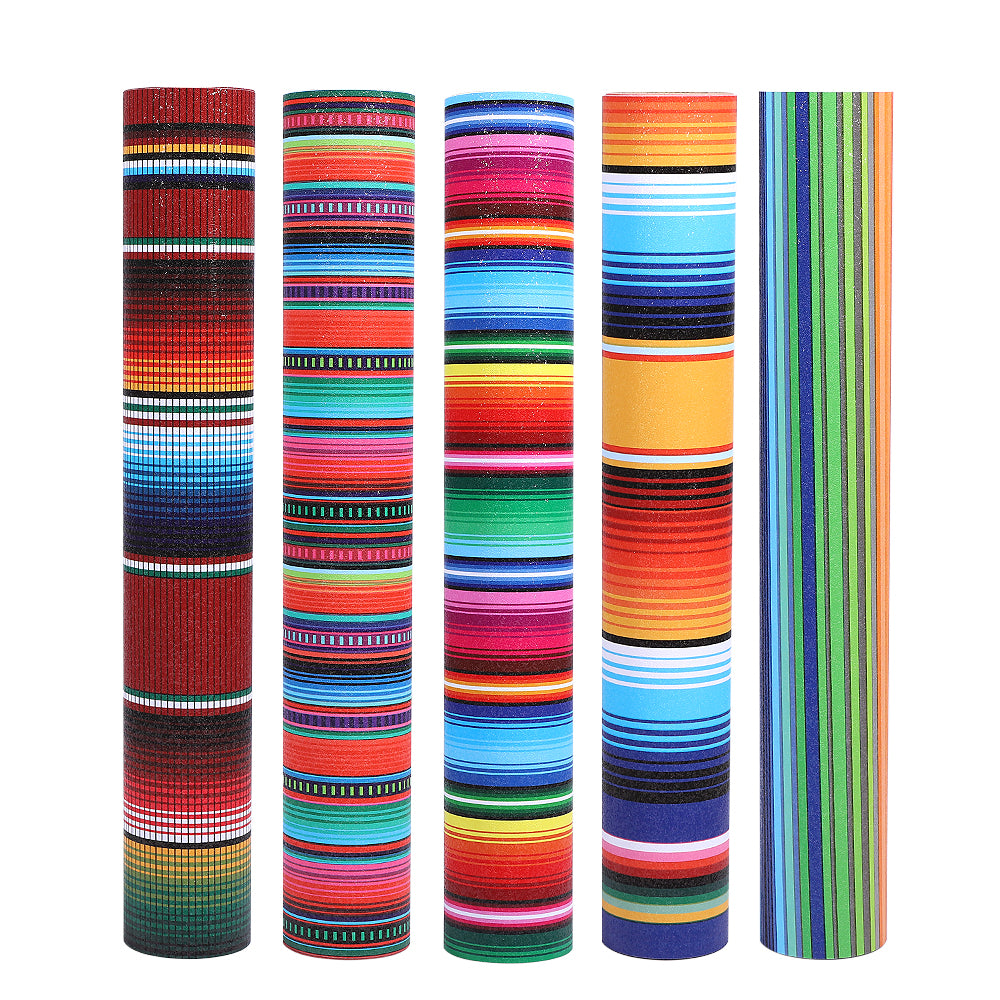 Multi-Coloured Rainbow Stripe - Permanent Adhesive Vinyl