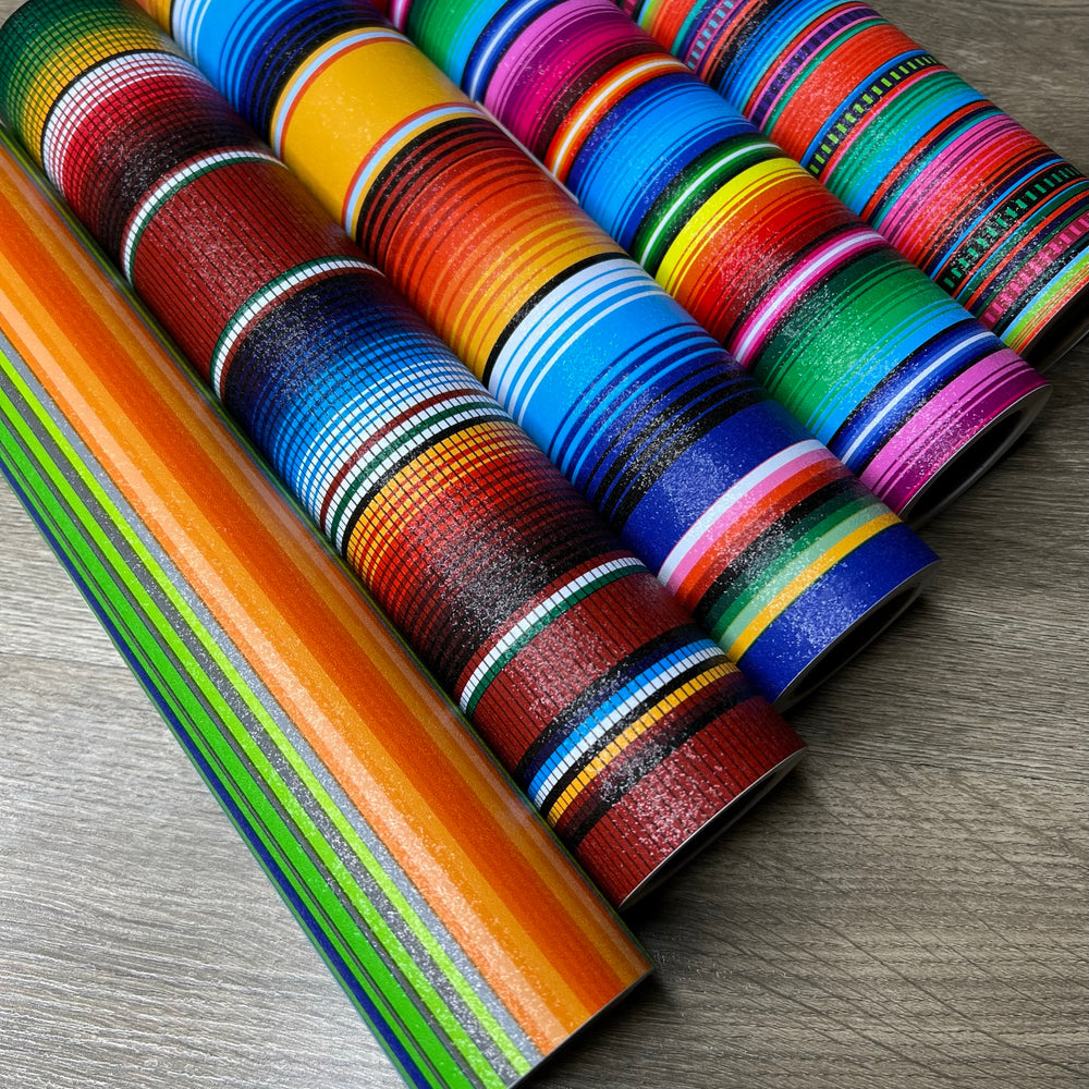 Multi-Coloured Rainbow Stripe - Permanent Adhesive Vinyl