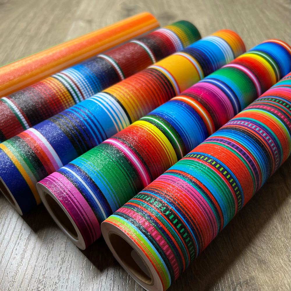 Multi-Coloured Rainbow Stripe - Permanent Adhesive Vinyl