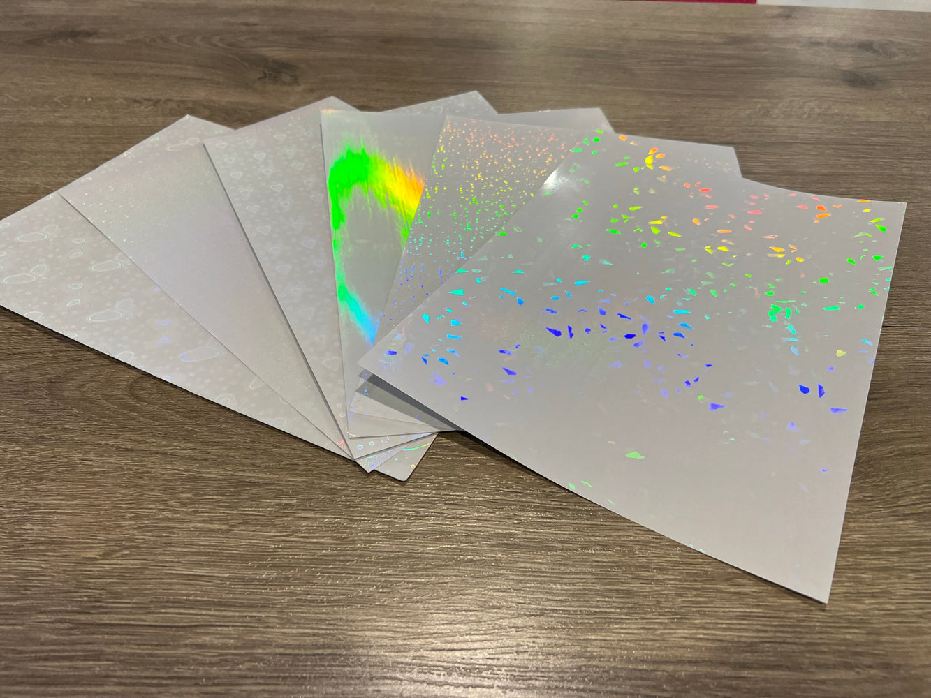 Clear Holographic - Permanent Adhesive Vinyl A4 Sheet - 6 Pack