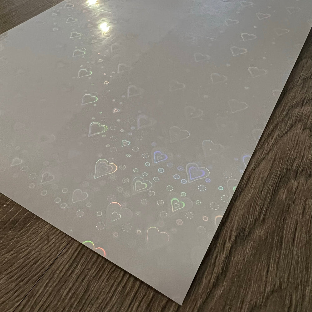 Clear Holographic - Permanent Adhesive Vinyl A4 Sheet - 6 Pack